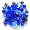 50 6mm Faceted Transparent Blue Bead Mix